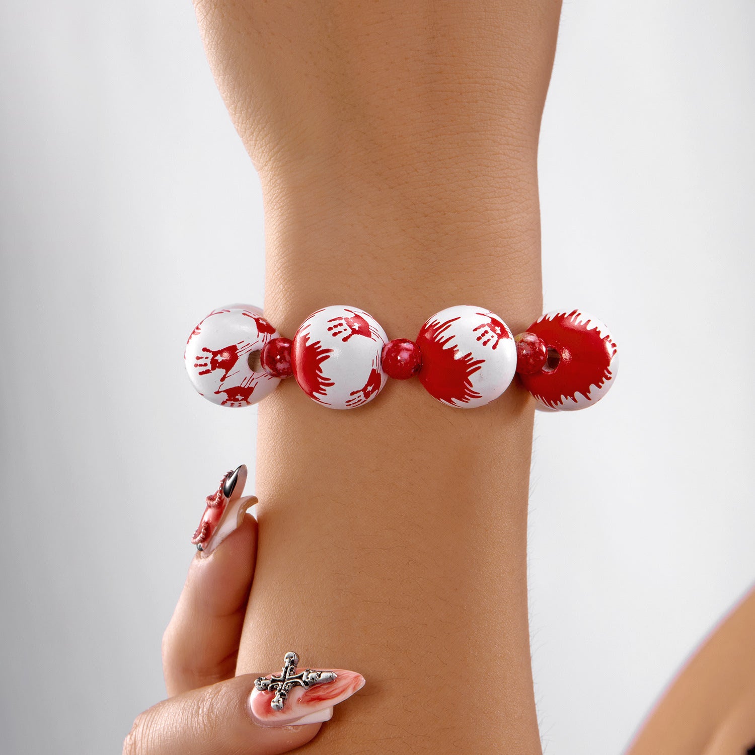 Wholesale Halloween Gothic Wooden Bead Necklace Bracelet